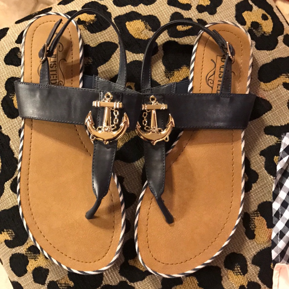 Navy sailor sandal